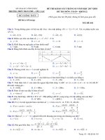 Đề thi khảo sát Toán 12 tháng 32018 trường Trần Phú  Yên Lạc – Vĩnh Phúc
