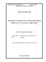 Đánh giá tác động của văn bản quy phạm pháp luật – lý luận và thực tiễn  
