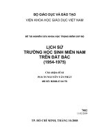 LỊCH sử  TRƯỜNG học SINH MIỀN NAM TRÊN đất bắc 