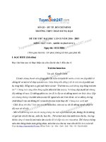 ĐỀ THI THỬ THPT QUỐC GIA MÔN VĂN CÓ ĐÁP ÁN VÀ THANG ĐIỂM