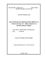 Ban hành quyết định hành chính của cơ quan tòa án   thực trạng và hướng hoàn thiện  