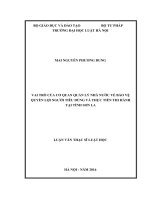 Vai trò của cơ quan quản lý nhà nước về bảo vệ quyền lợi người tiêu dùng và thực tiễn thi hành tại tỉnh sơn la  