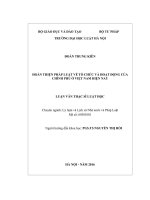 Hoàn thiện pháp luật về tổ chức và hoạt động của chính phủ ở việt nam hiện nay  