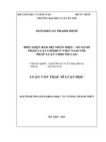 Điều kiện bảo hộ nhãn hiệu - So sánh pháp luật CHXHCN Việt Nam với pháp luật CHDCND Lào