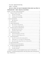 CÔNG tác QUẢN TRỊ KHOẢN PHẢI THU tại CÔNG TY TNHH KIM sơn – THỰC TRẠNG  GIẢI PHÁP