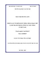 Pháp luật về kiểm soát thỏa thuận hạn chế cạnh tranh trong lĩnh vực đấu thầu ở Việt Nam