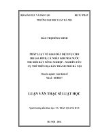 Pháp luật về giao đất dịch vụ cho hộ gia đình, cá nhân khi nhà nước thu hồi đất nông nghiệp   nghiên cứu cụ thể trên địa bàn thành phố hà nội  