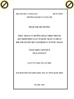 Thực trạng và hướng hoàn thiện một số quy định pháp luật về quốc tịch và nhà ở đối với người việt nam định cư ở nước ngoài  