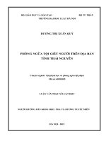 Phòng ngừa tội giết người trên địa bàn tỉnh Thái Nguyên