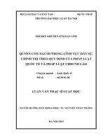 Quyền con người trong lĩnh vực dân sự, chính trị theo quy định của pháp luật quốc tế và pháp luật CHDCND Lào