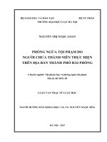 Phòng ngừa tội phạm do người chưa thành niên thực hiện trên địa bàn thành phố Hải Phòng
