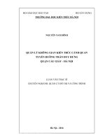 Quản lý không gian kiến trúc cảnh quan tuyến đường Trần Duy Hưng, quận Cầu Giấy, Hà Nội