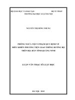 Phòng ngừa tội vi phạm quy định về điều khiển phương tiện giao thông đường bộ trên địa bàn tỉnh Quảng Ninh