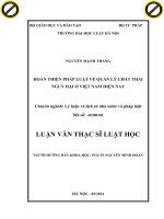 Hoàn thiện pháp luật về quản lý chất thải nguy hại ở việt nam hiện nay  