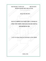 Quản lý không gian kiến trúc cảnh quan công viên Thống Nhất quận Hai Bà Trưng, thành phố Hà Nội