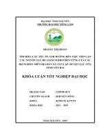 Tìm hiểu các yếu tố ảnh hưởng đến việc tiếp cận các nguồn lực để giảm nghèo bền vững của các hộ nghèo trên địa bàn xã Tân Lập, huyện Lục Yên, tỉnh Yên Bái (Khóa luận tốt nghiệp)