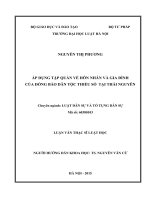 Áp dụng tập quán về hôn nhân và gia đình của đồng bào dân tộc thiểu số tại Thái Nguyên