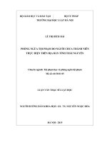 Phòng ngừa tội phạm do người chưa thành niên thực hiện trên địa bàn tỉnh Thái Nguyên