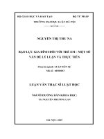 Bạo lực gia đình đối với trẻ em - Một số vấn đề lý luận và thực tiễn