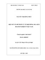 Một số vấn đề pháp lý về hợp đồng mua bán doanh nghiệp ở Việt Nam