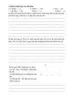 Phiếu bài tập Toán  tuần 19