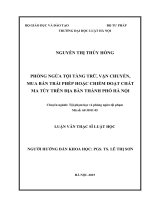 Phòng ngừa tội tàng trữ, vận chuyển, mua bán trái phép hoặc chiếm đoạt chất ma túy trên địa bàn thành phố Hà Nội