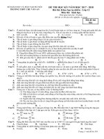 ĐỀ THI THỬ THPT QUỐC GIA MÔN SINH HỌC 2018 CÓ GIẢI CHI TIẾT chu van an   ha noi nam 2018