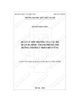 Quản lý môi trường của các hồ quận Ba Đình-Thành phố Hà Nội hướng tới phát triển bền vững