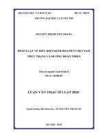 Pháp luật và điều kiện kinh doanh ở việt nam   thực trạng và hướng hoàn thiện  