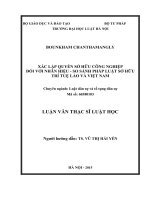 Xác lập quyền sở hữu công nghiệp đối với nhãn hiệu - So sánh pháp luật sở hữu trí tuệ Lào và Việt Nam