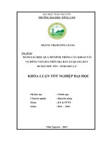Đánh giá hiệu quả mô hình trồng cây khoai tây vụ đông năm 2014 trên địa bàn xã Quang Huy  huyện Phù Yên  tỉnh Sơn La (Khóa luận tốt nghiệp)