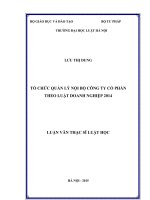 Tổ chức quản lý nội bộ công ty cổ phần theo Luật Doanh nghiệp năm 2014