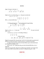 ĐỀ THI TOÁN VÀO LỚP 10 CÓ ĐÁP ÁN