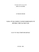 NAMA TỪ QUAN ĐIỂM VÀ KINH NGHIỆM QUỐC TẾ ĐẾNTHỰC TIỄN TẠI VIỆT NAM