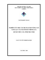 NGHIÊN cứu NHU cầu HUẤN LUYỆN NÂNG CAO NĂNG lực của NGƯỜI dân TRỒNG lúa HUYỆN TIỂU cần, TỈNH TRÀ VINH 