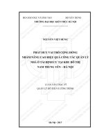 Phát huy vai trò cộng đồng nhằm nâng cao hiệu quả công tác quản lý nhà ở tái định cư tại khu đô thị Nam Trung Yên - Hà Nội