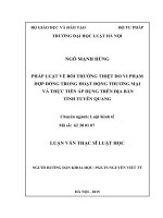 Pháp luật về bồi thường thiệt hại do vi phạm hợp đồng trong hoạt động thương mại và thực tiễn áp dụng trên địa bàn tỉnh Tuyên Quang