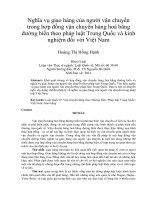 Nghĩa vụ giao hàng của người vận chuyển trong hợp đồng vận chuyển hàng hoá bằng đường biển theo pháp luật Trung Quốc và kinh nghiệm đối với Việt Nam