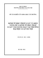 Kinh tế học pháp luật và khả năng đưa kinh tế học pháp luật vào giảng dạy tại trường Đại học Luật Hà Nội i