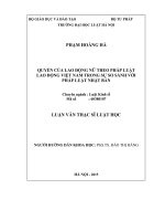 Quyền của lao động nữ theo pháp luật lao động Việt Nam trong sự so sánh với pháp luật Nhật Bản