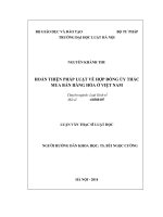 Hoàn thiện pháp luật về hợp đồng ủy thác mua bán hàng hóa ở việt nam