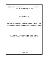 Kiểm soát hành vi lạm dụng vị trí thống lĩnh thị trường trong lĩnh vực viễn thông di động  