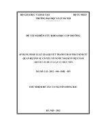 Áp dụng pháp luật giải quyết tranh chấp phát sinh từ quan hệ dân sự có yếu tố nước ngoài ở Việt Nam - Một số vấn đề lý luận và thực tiễn