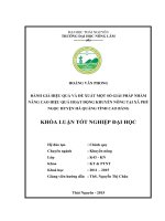 Đánh giá hiệu quả và đề xuất một số giải pháp nhằm nâng cao hiệu quả hoạt động khuyến nông tại xã Phù Ngọc  huyện Hà Quảng  tỉnh Cao Bằng (Khóa luận tốt nghiệp)