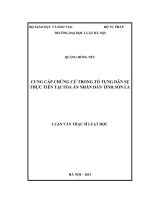 Cung cấp chứng cứ trong tố tụng dân sự - Thực tiễn tại Tòa án nhân dân tỉnh Sơn La