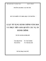 Luật Tố tụng hành chính năm 2010 và thực tiễn giải quyết các vụ án hành chính