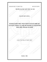 Đánh giá kiến trúc nhà ở thấp tầng đã thiết kế xây dựng trong các khu đô thị mới tại thành phố Đồng Hới, Tỉnh Quảng Bình