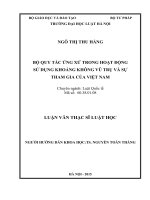 Bộ quy tắc ứng xử trong hoạt động sử dụng khoảng không vũ trụ và sự tham gia của Việt Nam