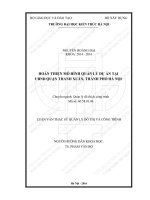 Hoàn thiện mô hình quản lý dự án tại UBND quận Thanh Xuân, thành phố Hà Nội