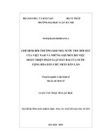 Chế định bồi thường khi Nhà nước thu hồi đất của Việt Nam và những gợi mở cho việc hoàn thiện pháp luật đất đai của nước Cộng hòa dân chủ nhân dân Lào